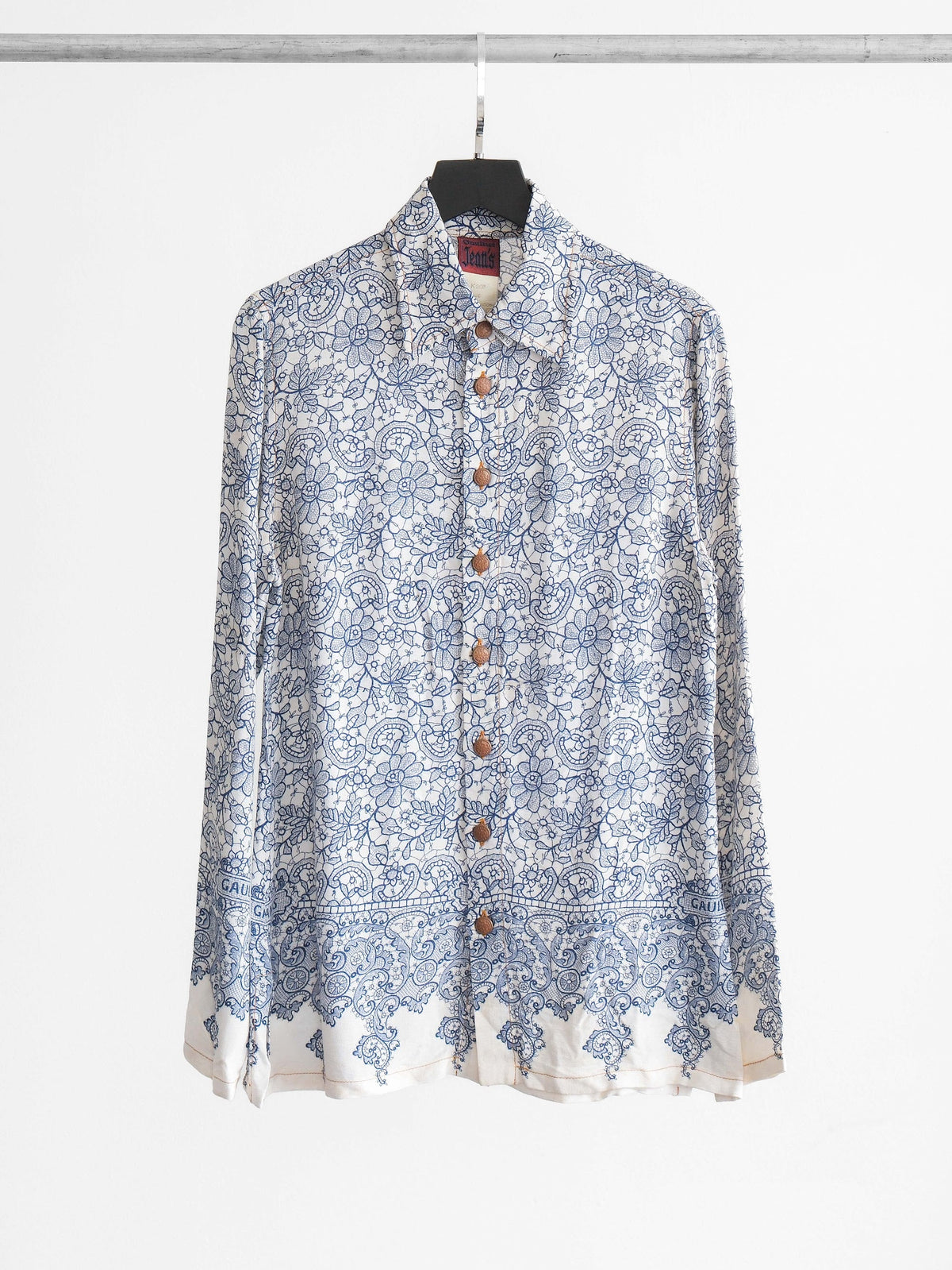 JEAN PAUL GAULTIER FLORAL BLUE LS SHIRT