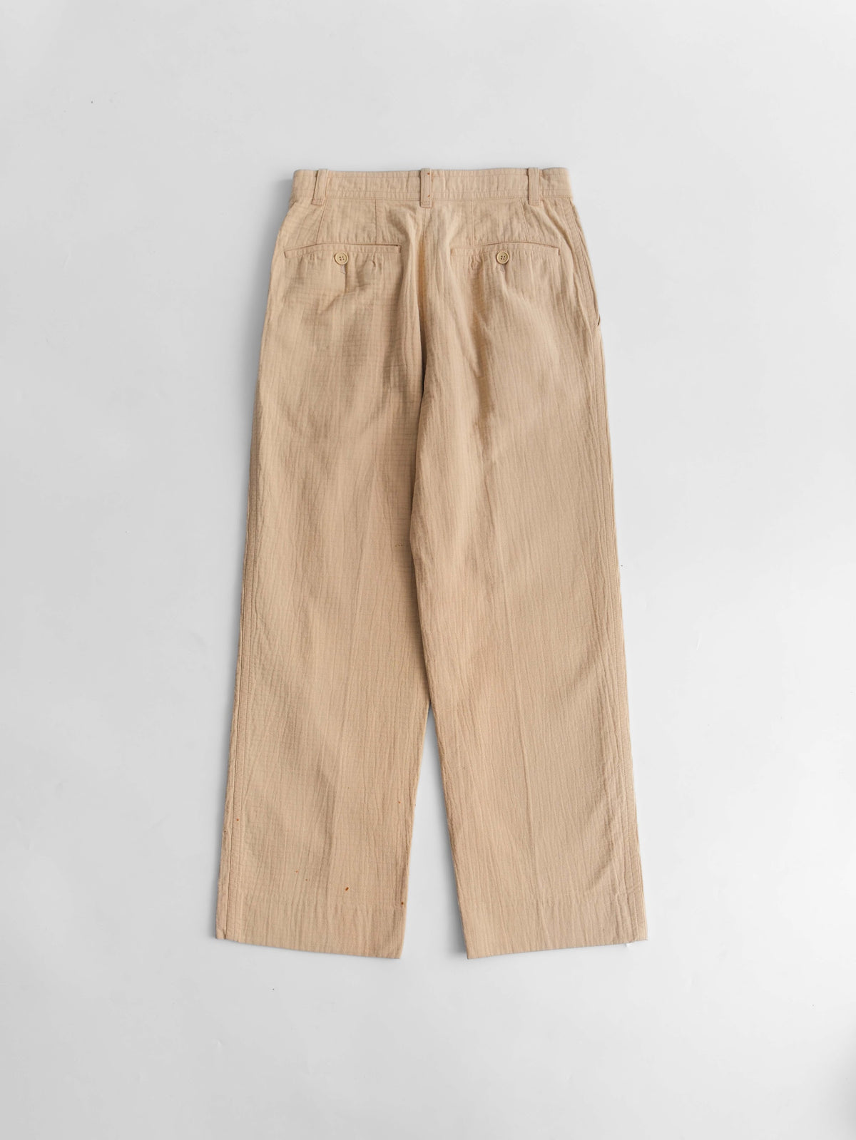 1970s ISSEY MIYAKE CRINKLED TEXTURE BEIGE PANTS