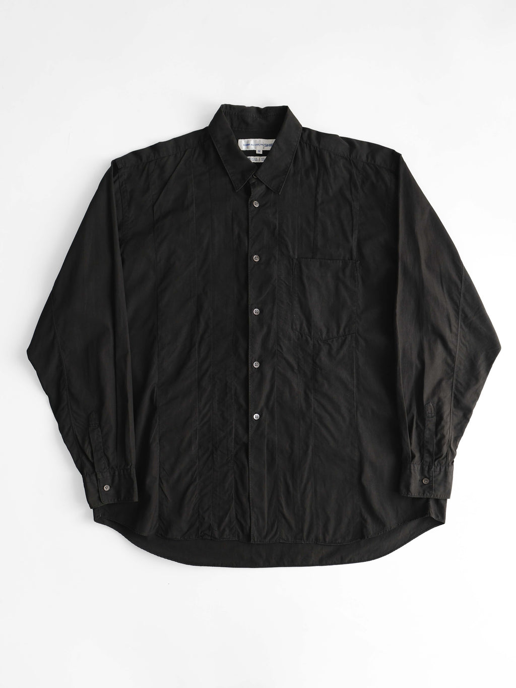 1980s COMME DES GARÇONS SHIRT BLACK OVERSIZED LS SHIRT