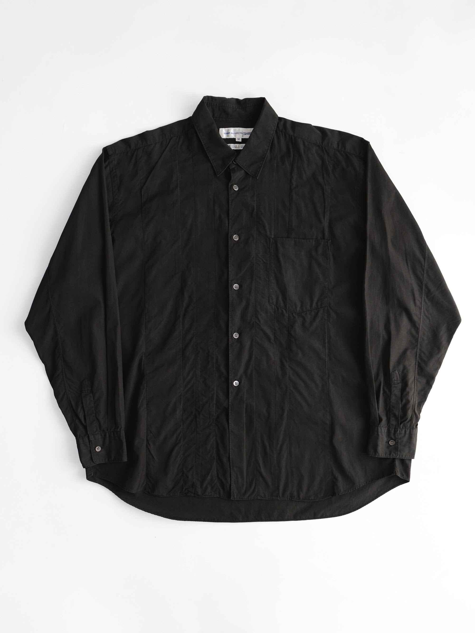 1980s COMME DES GARÇONS SHIRT BLACK OVERSIZED LS SHIRT
