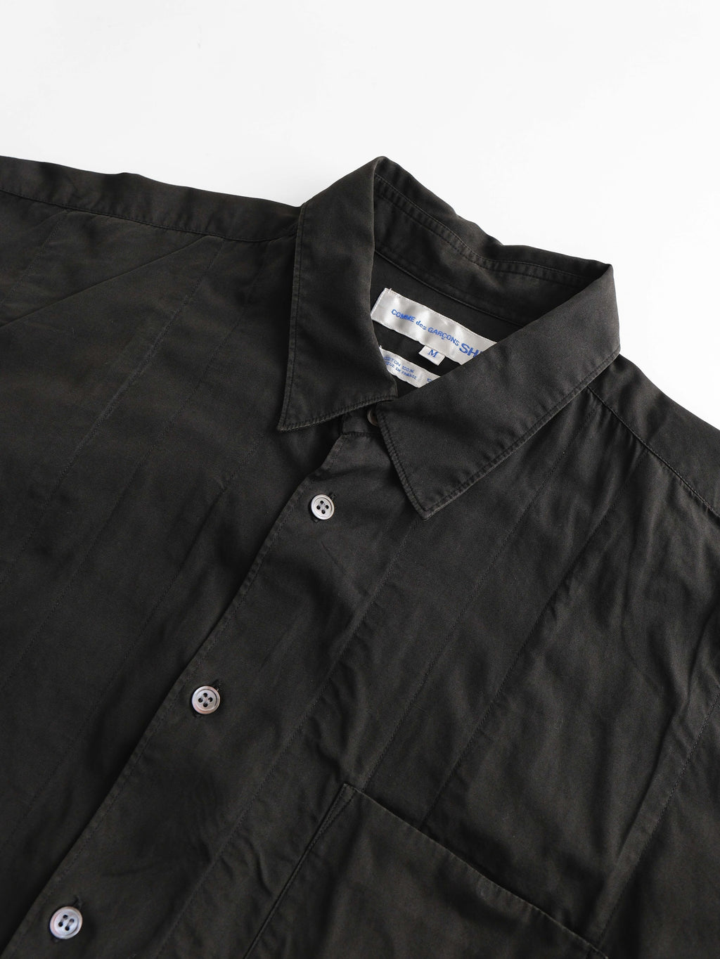 1980s COMME DES GARÇONS SHIRT BLACK OVERSIZED LS SHIRT