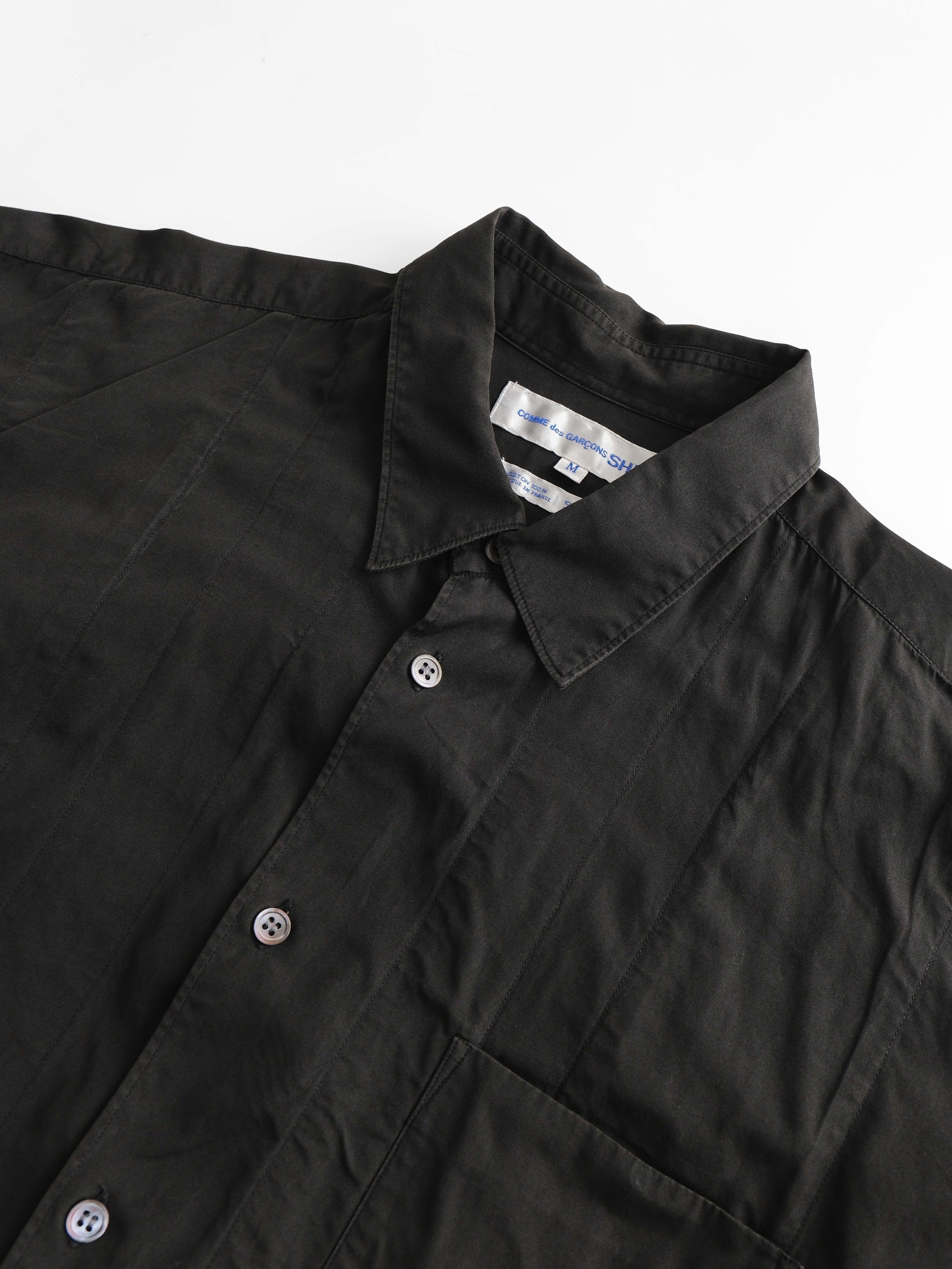 1980s COMME DES GARÇONS SHIRT BLACK OVERSIZED LS SHIRT