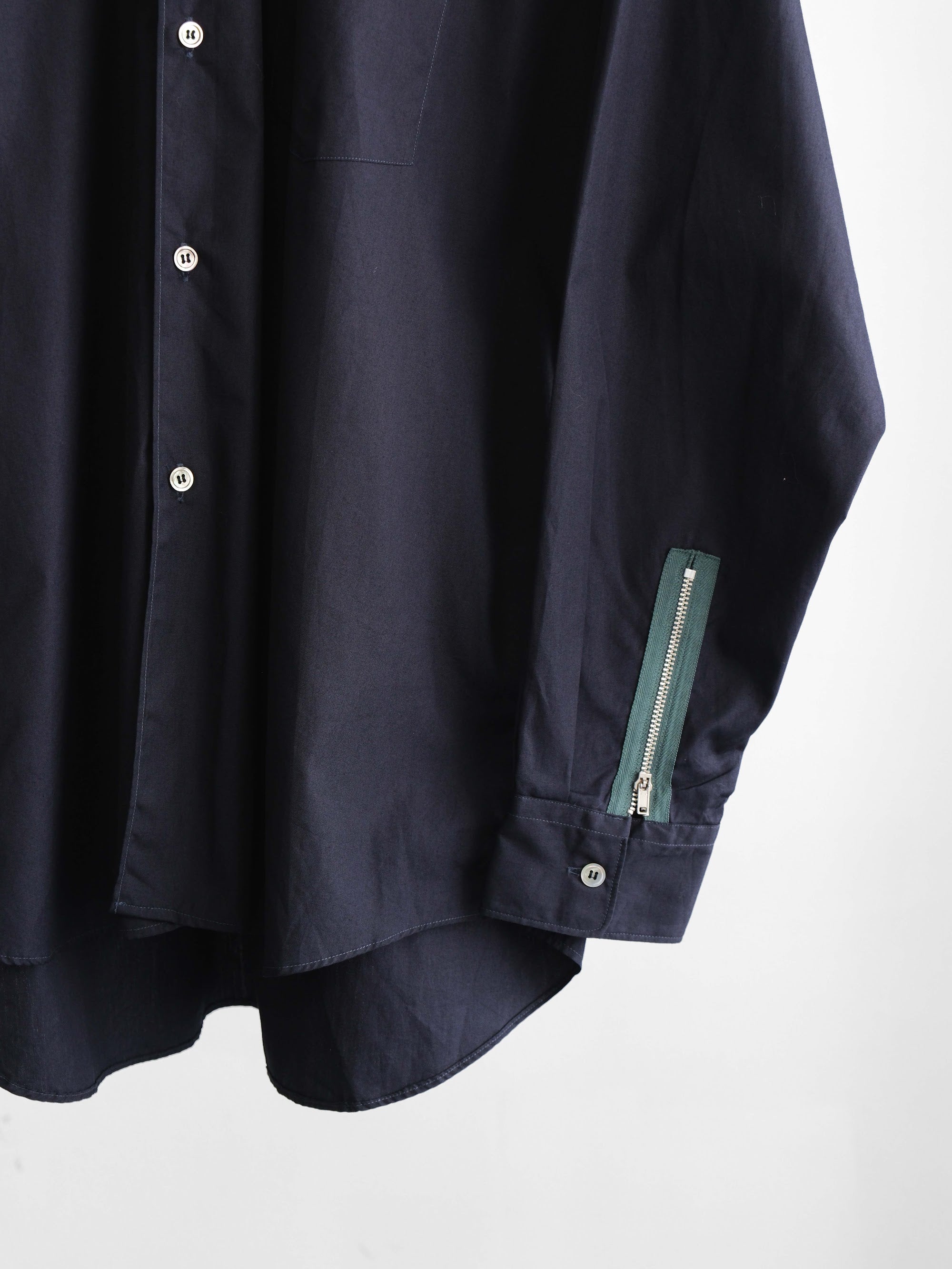 1980s COMME DES GARÇONS SHIRT NAVY HAND ZIP LS SHIRT