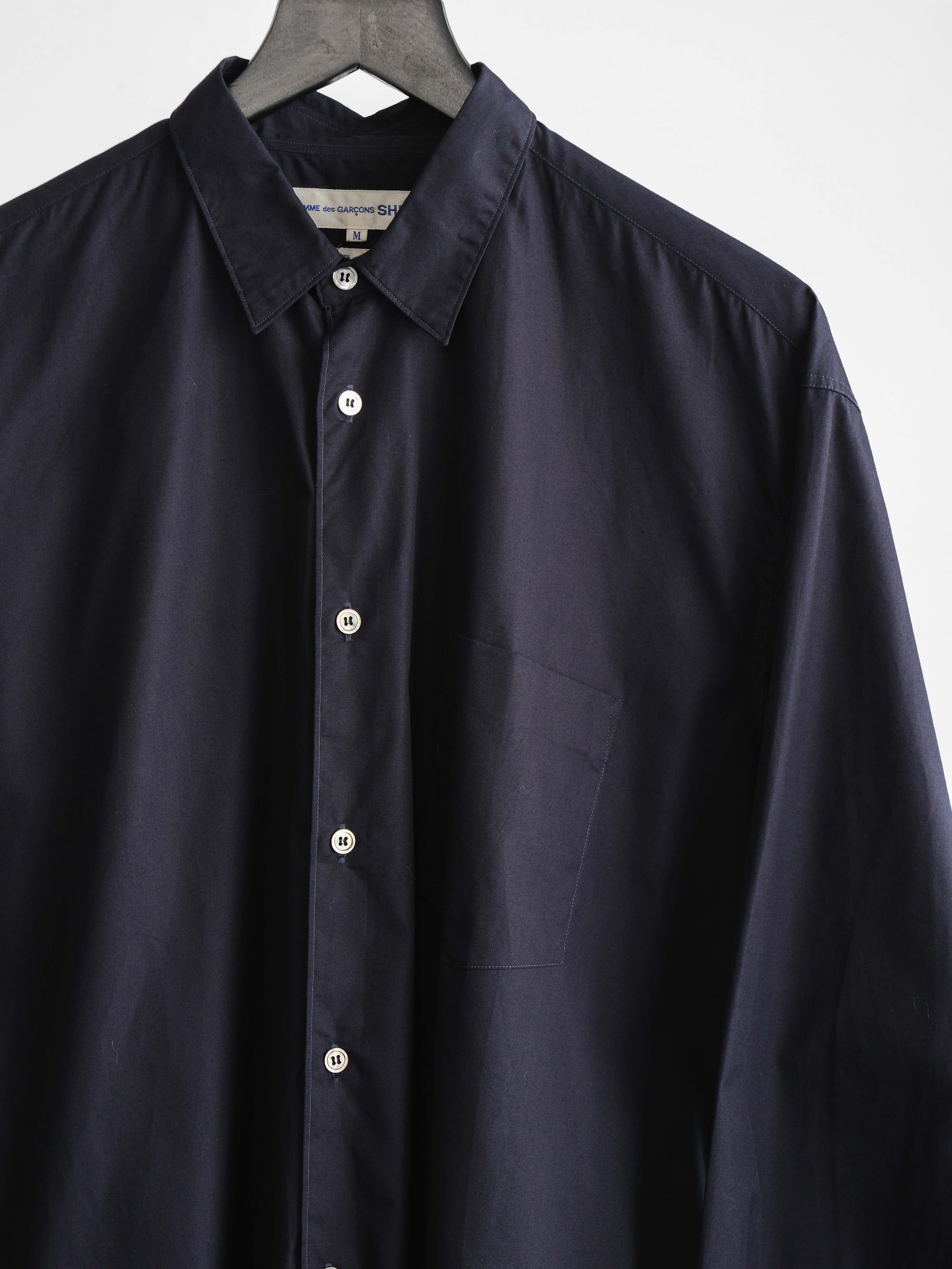 1980s COMME DES GARÇONS SHIRT NAVY HAND ZIP LS SHIRT