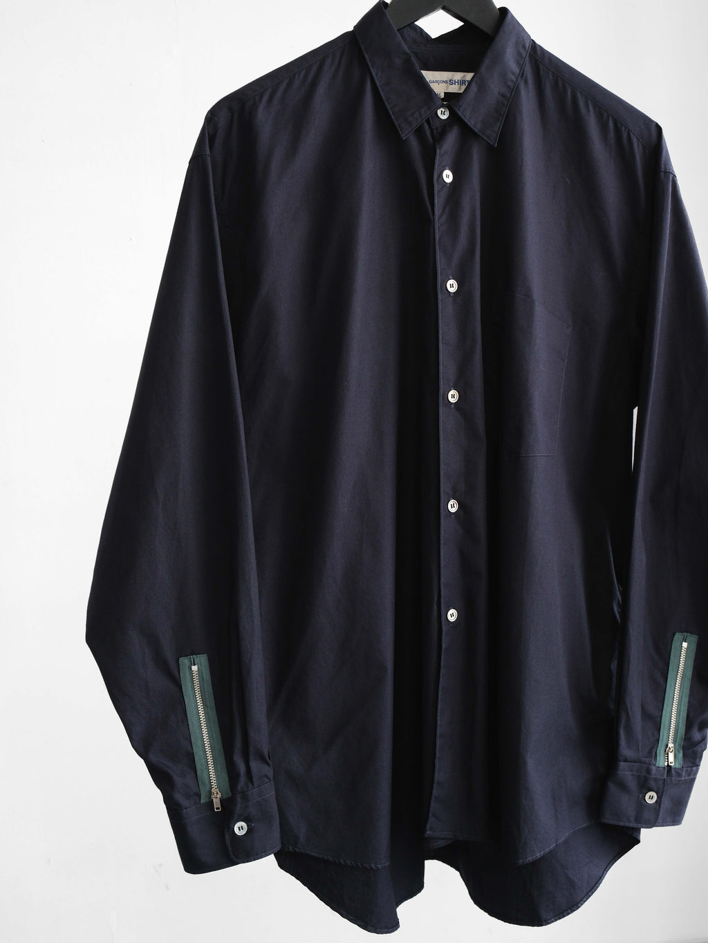 1980s COMME DES GARÇONS SHIRT NAVY HAND ZIP LS SHIRT