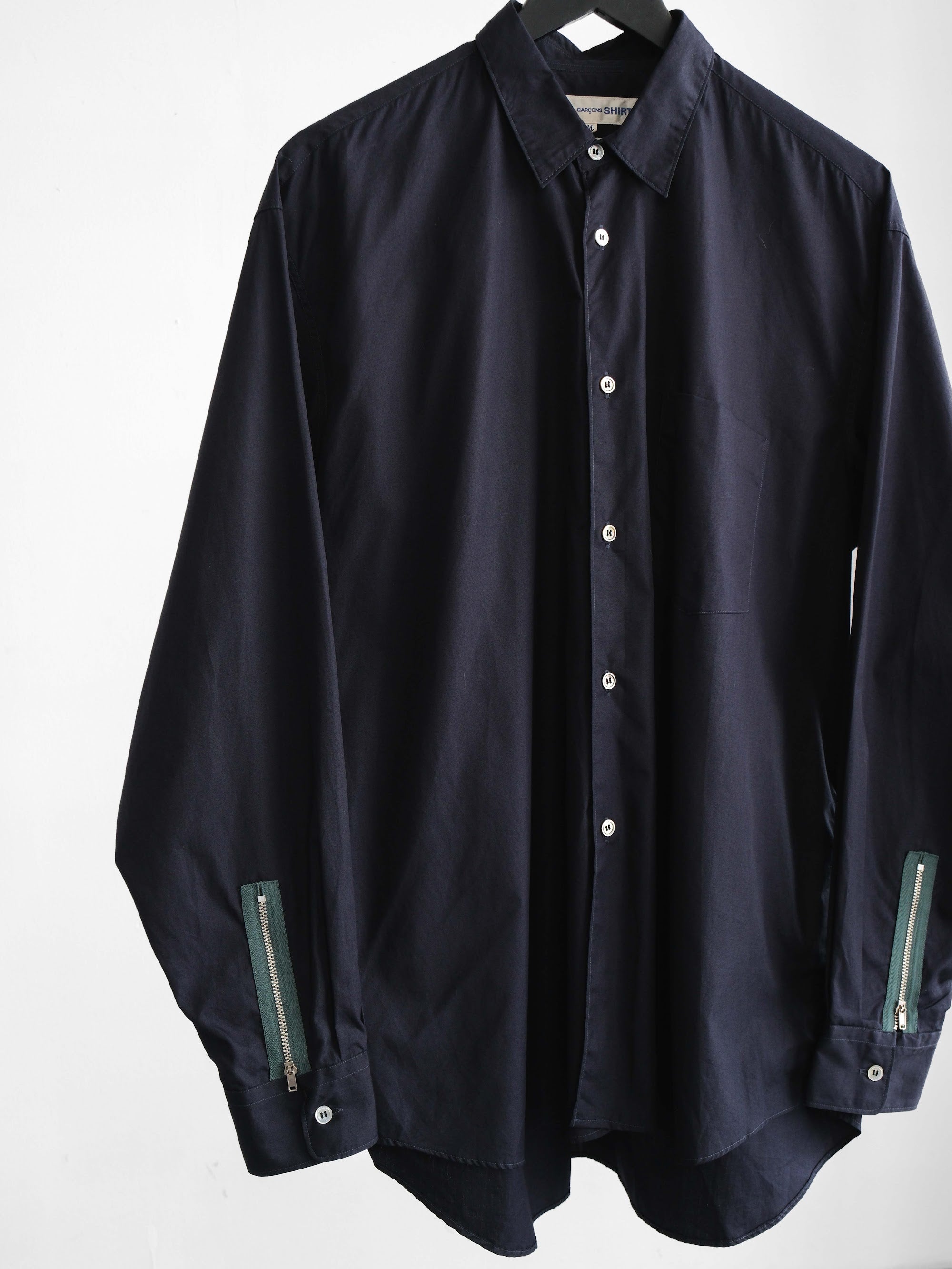 1980s COMME DES GARÇONS SHIRT NAVY HAND ZIP LS SHIRT