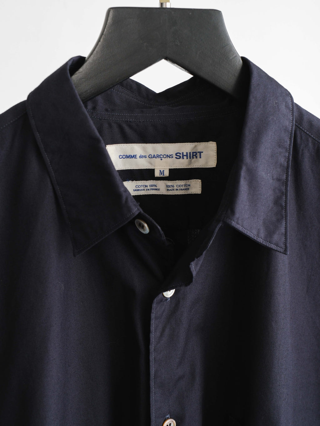 1980s COMME DES GARÇONS SHIRT NAVY HAND ZIP LS SHIRT
