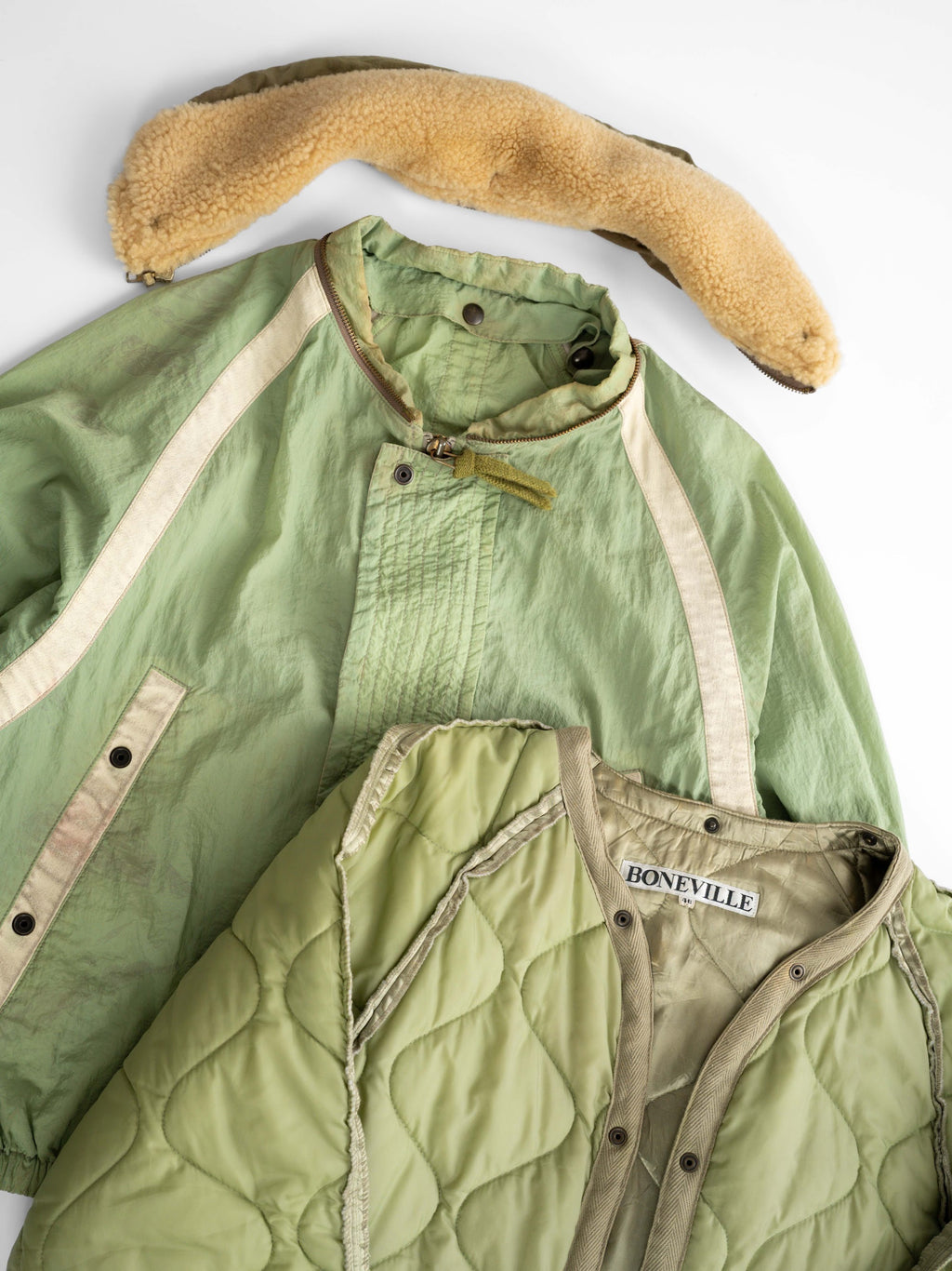 1980s CP COMPANY GREEN " BONEVILLE BY MASSIMO OSTI " 2-IN-1 JACKET
