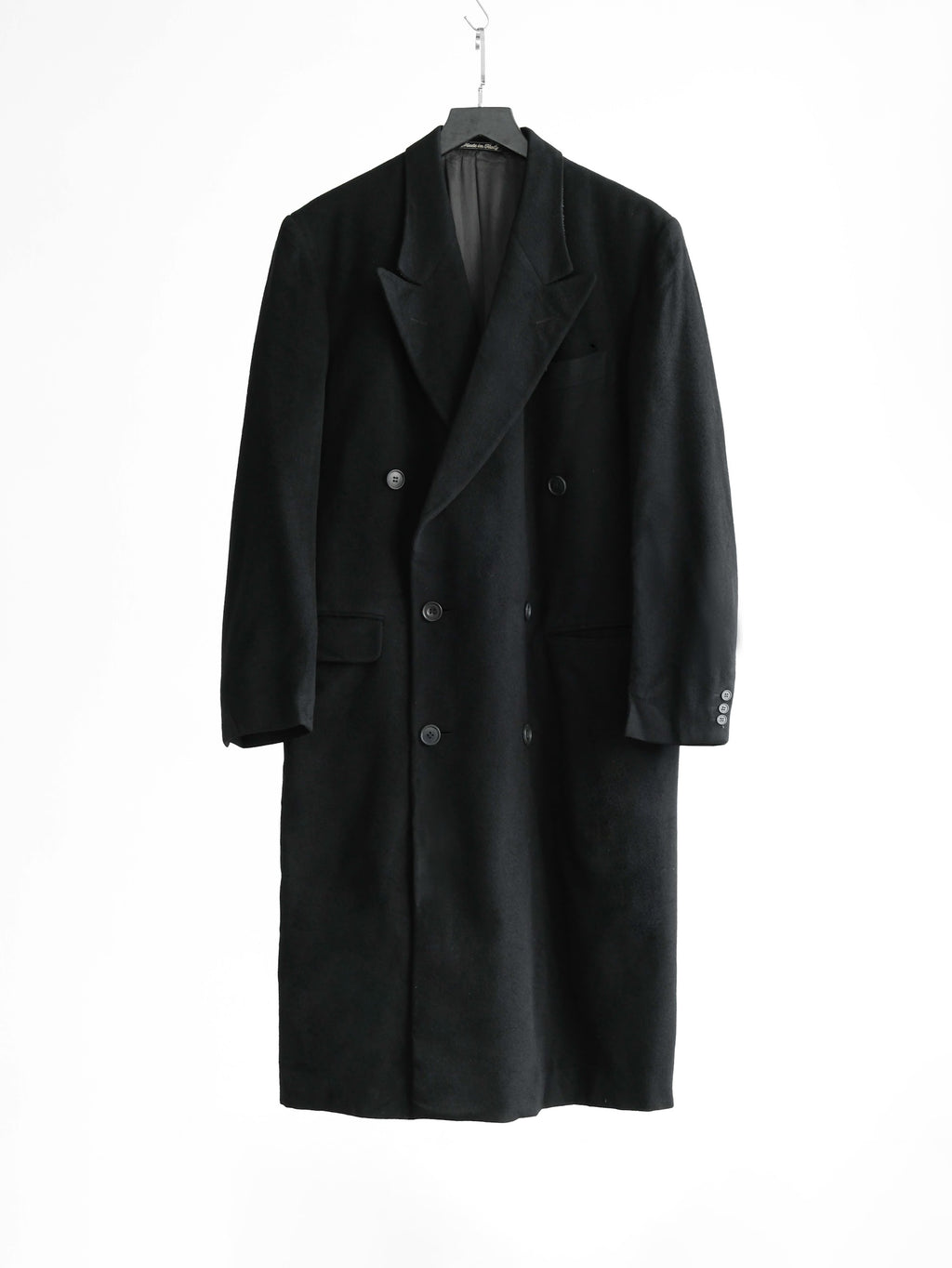 1980s GIORGIO ARMANI BLACK X LORO PIANA CASHMERE COAT