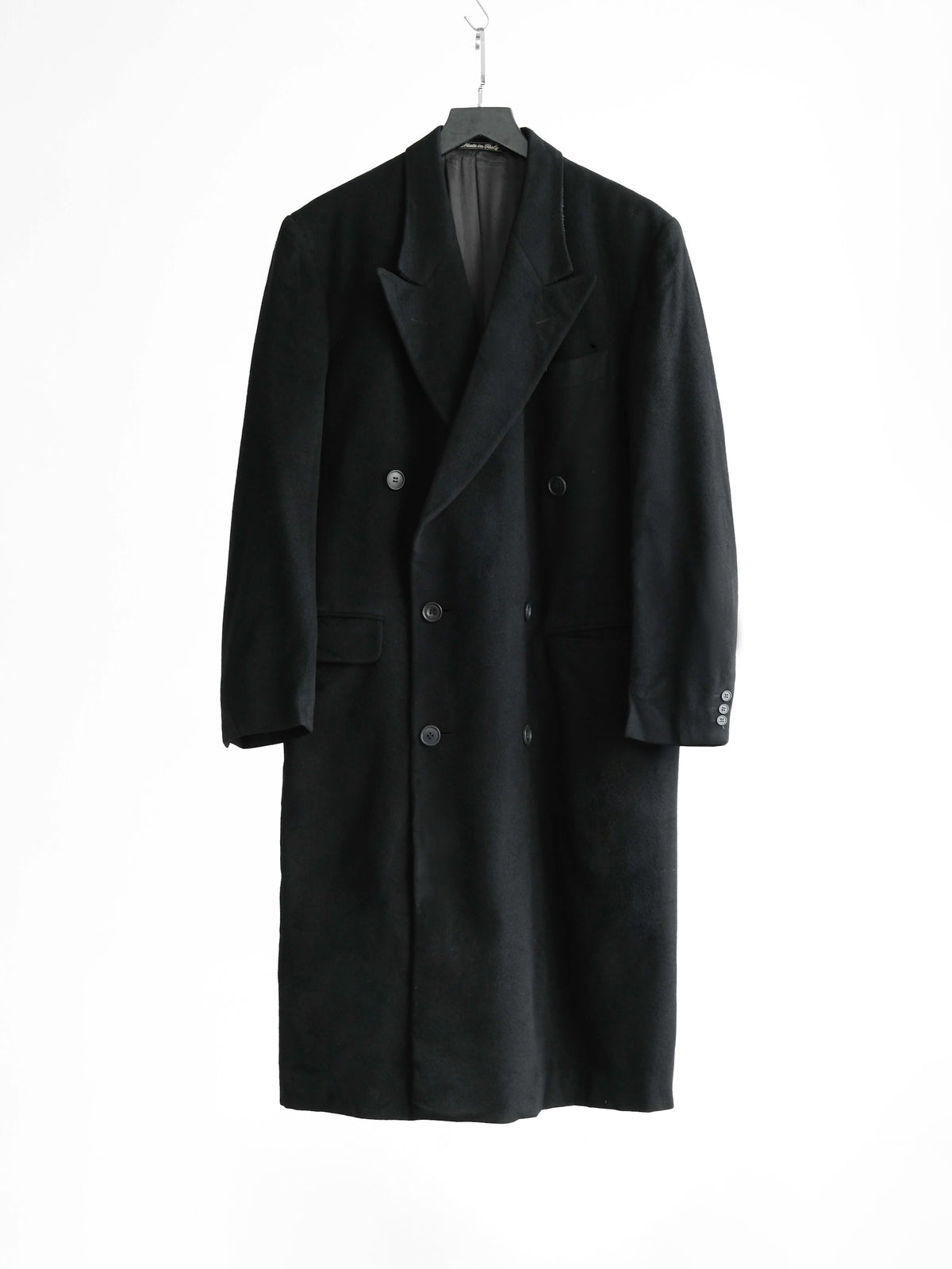 1980s GIORGIO ARMANI BLACK X LORO PIANA CASHMERE COAT