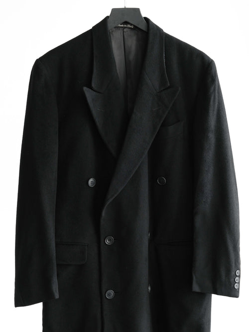 1980s GIORGIO ARMANI BLACK X LORO PIANA CASHMERE COAT