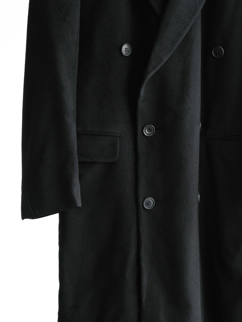1980s GIORGIO ARMANI BLACK X LORO PIANA CASHMERE COAT