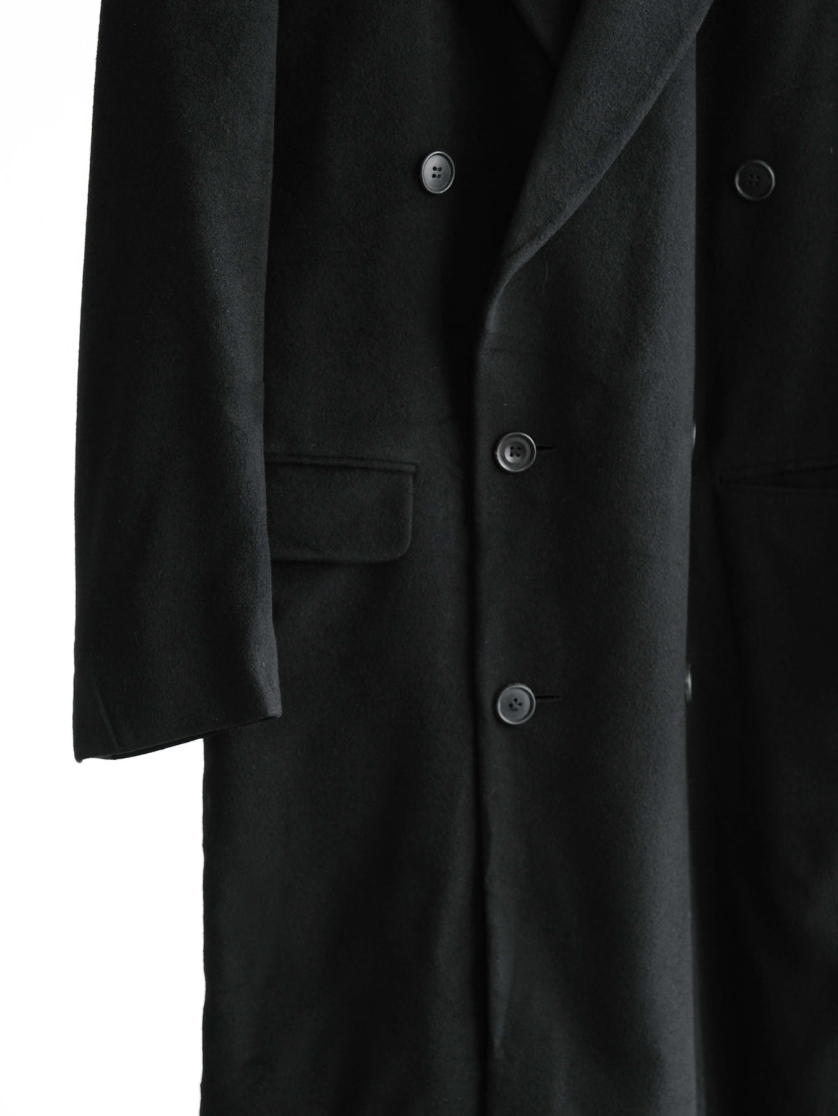 1980s GIORGIO ARMANI BLACK X LORO PIANA CASHMERE COAT