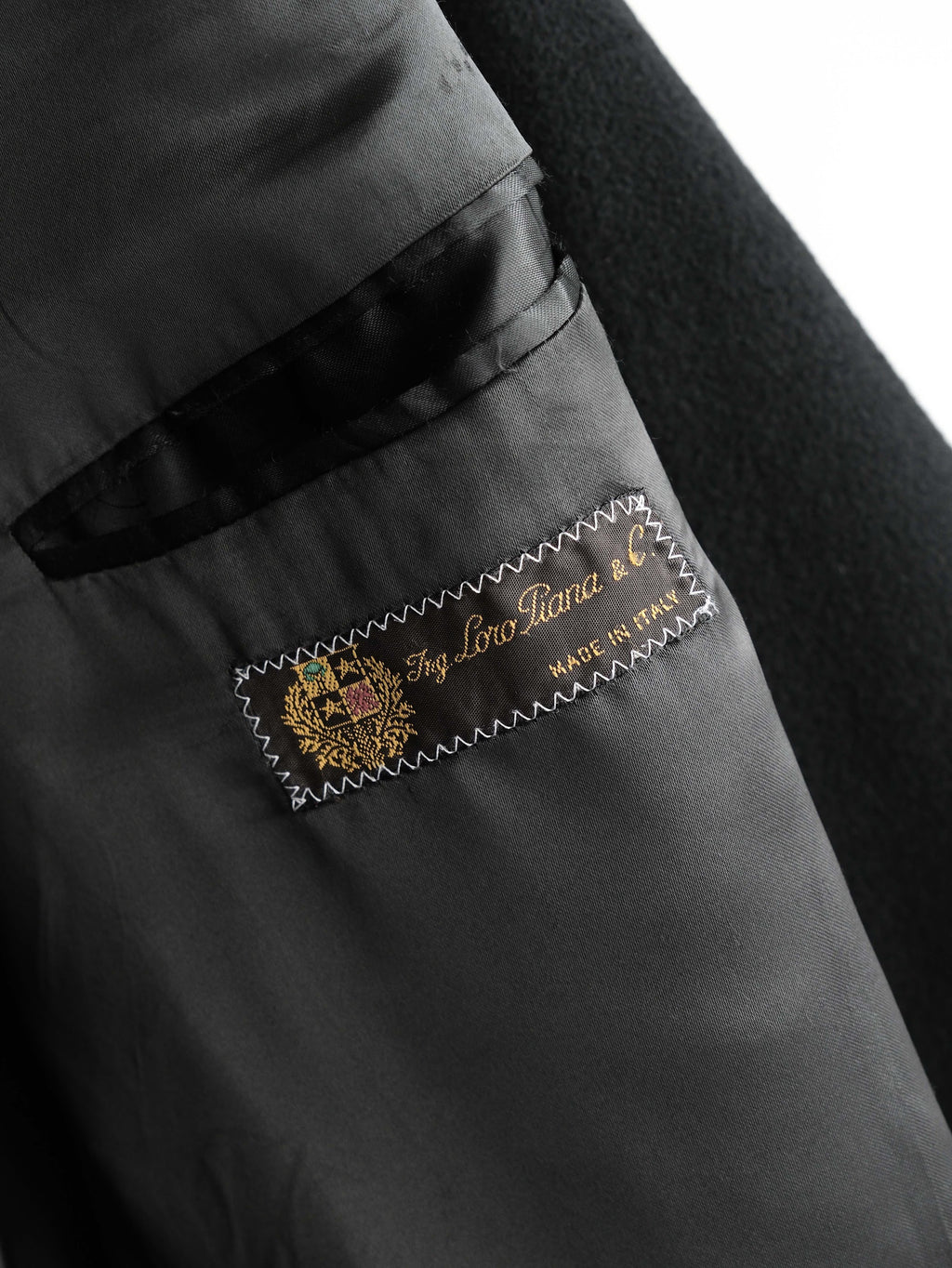 1980s GIORGIO ARMANI BLACK X LORO PIANA CASHMERE COAT