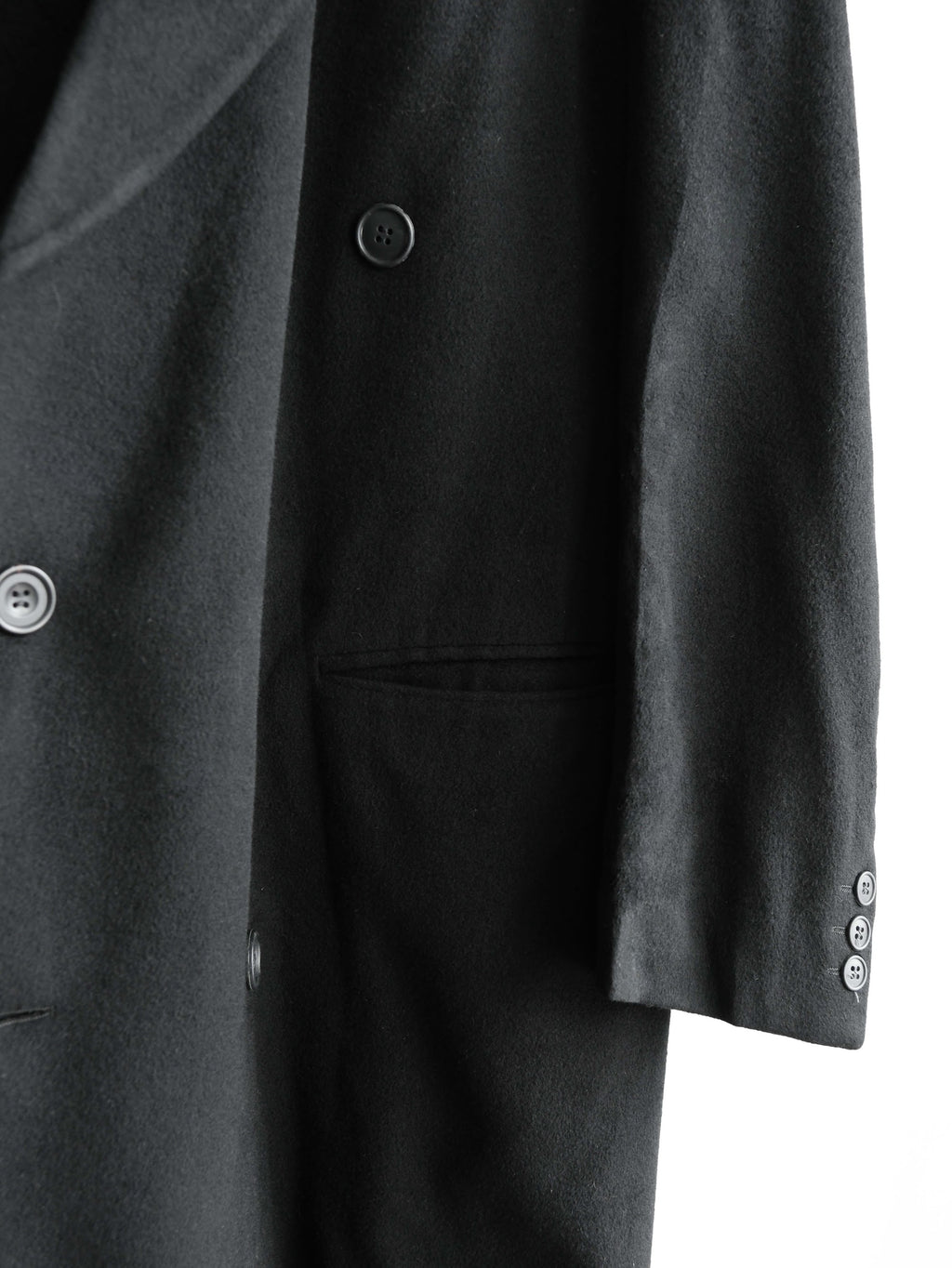 1980s GIORGIO ARMANI BLACK X LORO PIANA CASHMERE COAT