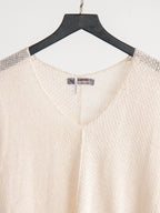 1980s ISSEY MIYAKE CROCHET / KNIT CREAM T-SHIRT