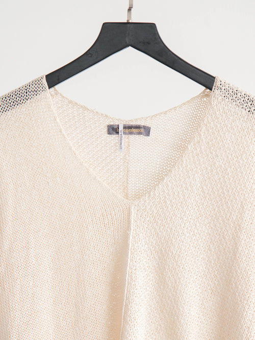 1980s ISSEY MIYAKE CROCHET / KNIT CREAM T-SHIRT