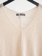 1980s ISSEY MIYAKE CROCHET / KNIT CREAM T-SHIRT