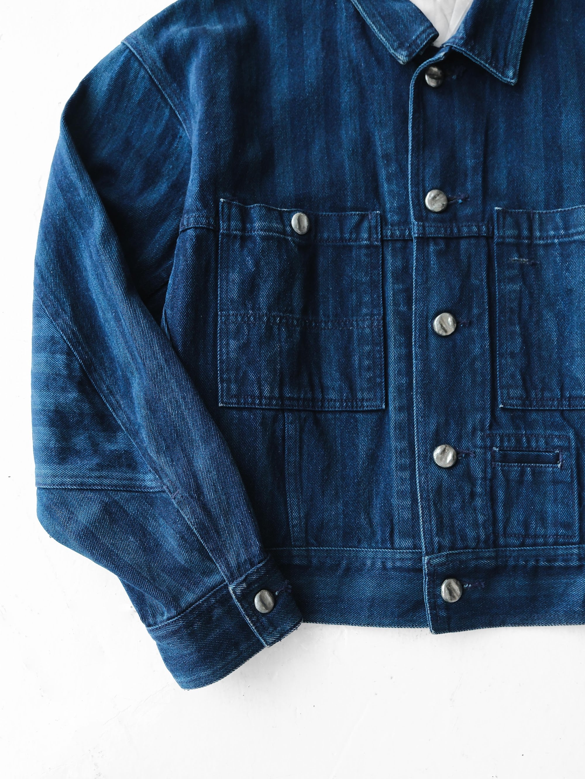 1980s ISSEY MIYAKE STRIPES DENIM JEAN OF PLANTATION JACKET
