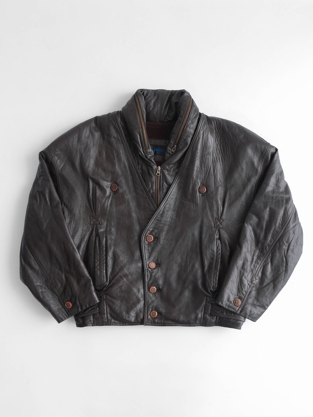 1980s VERSACE PATCHWORK BROWN BYBLOS/ LEATHER  JACKET