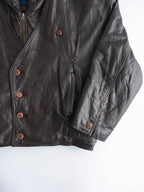 1980s VERSACE PATCHWORK BROWN BYBLOS/ LEATHER  JACKET