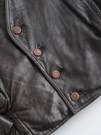 1980s VERSACE PATCHWORK BROWN BYBLOS/ LEATHER  JACKET