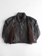 1980s VERSACE PATCHWORK BROWN BYBLOS/ LEATHER  JACKET