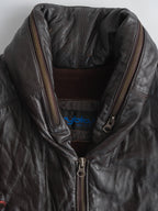 1980s VERSACE PATCHWORK BROWN BYBLOS/ LEATHER  JACKET