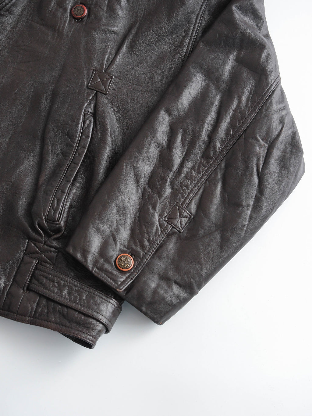 1980s VERSACE PATCHWORK BROWN BYBLOS/ LEATHER  JACKET