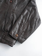 1980s VERSACE PATCHWORK BROWN BYBLOS/ LEATHER  JACKET