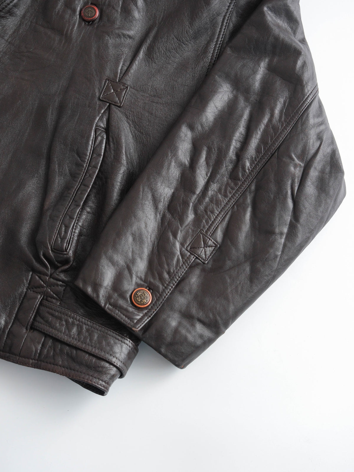 1980s VERSACE PATCHWORK BROWN BYBLOS/ LEATHER  JACKET