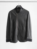 1990s ARMANI BLACK EMPORIO/ LEATHER ZIP JACKET