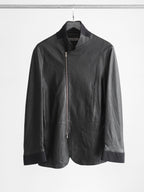 1990s ARMANI BLACK EMPORIO/ LEATHER ZIP JACKET