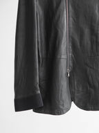 1990s ARMANI BLACK EMPORIO/ LEATHER ZIP JACKET