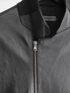 1990s ARMANI BLACK EMPORIO/ LEATHER ZIP JACKET