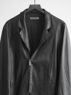 1990s ARMANI BLACK EMPORIO/ LEATHER ZIP JACKET