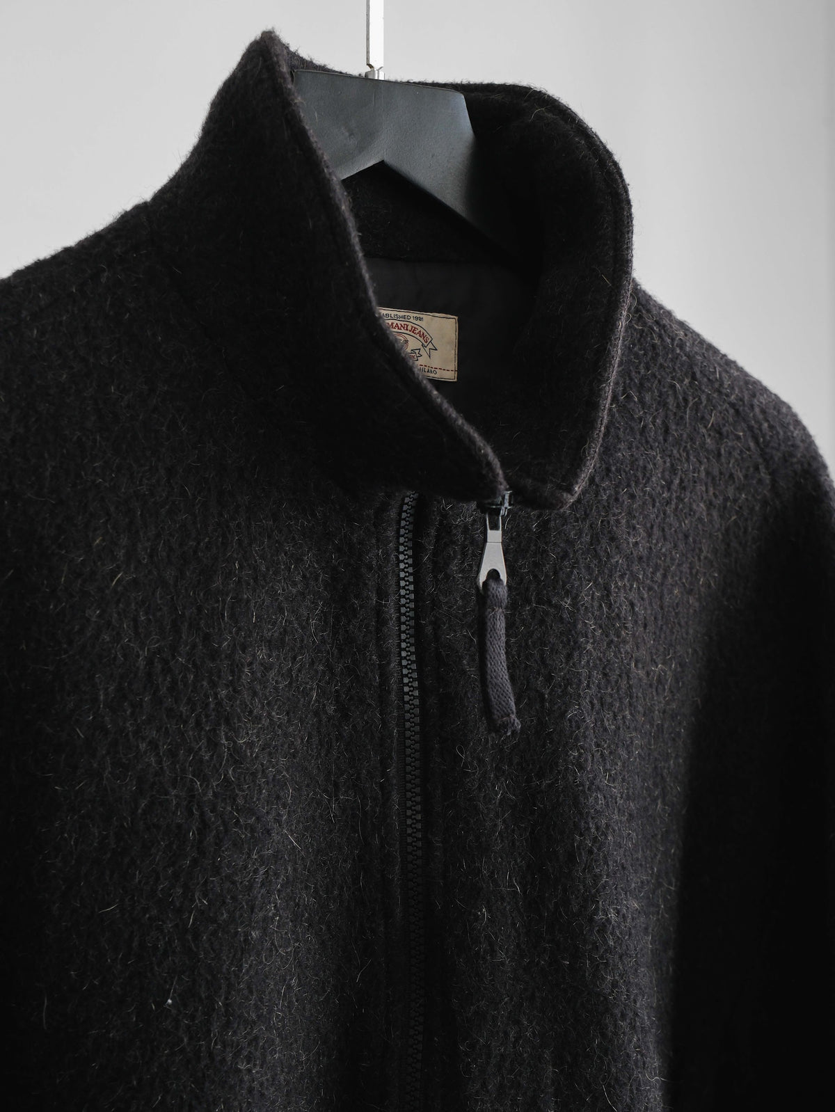 1990s ARMANI BLACK JEANS FLEECE WOOL JACKET