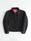 1990s ARMANI BLACK JEANS WAXED COTTON MOTO - QUILTED LINING JACKET