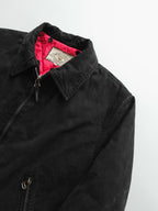 1990s ARMANI BLACK JEANS WAXED COTTON MOTO - QUILTED LINING JACKET