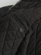 1990s ARMANI BLACK JEANS WAXED COTTON MOTO - QUILTED LINING JACKET