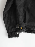 1990s ARMANI BLACK JEANS WAXED COTTON MOTO - QUILTED LINING JACKET