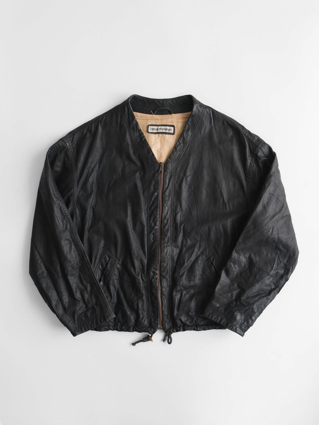 1990s ARMANI BLACK LEATHER JACKET