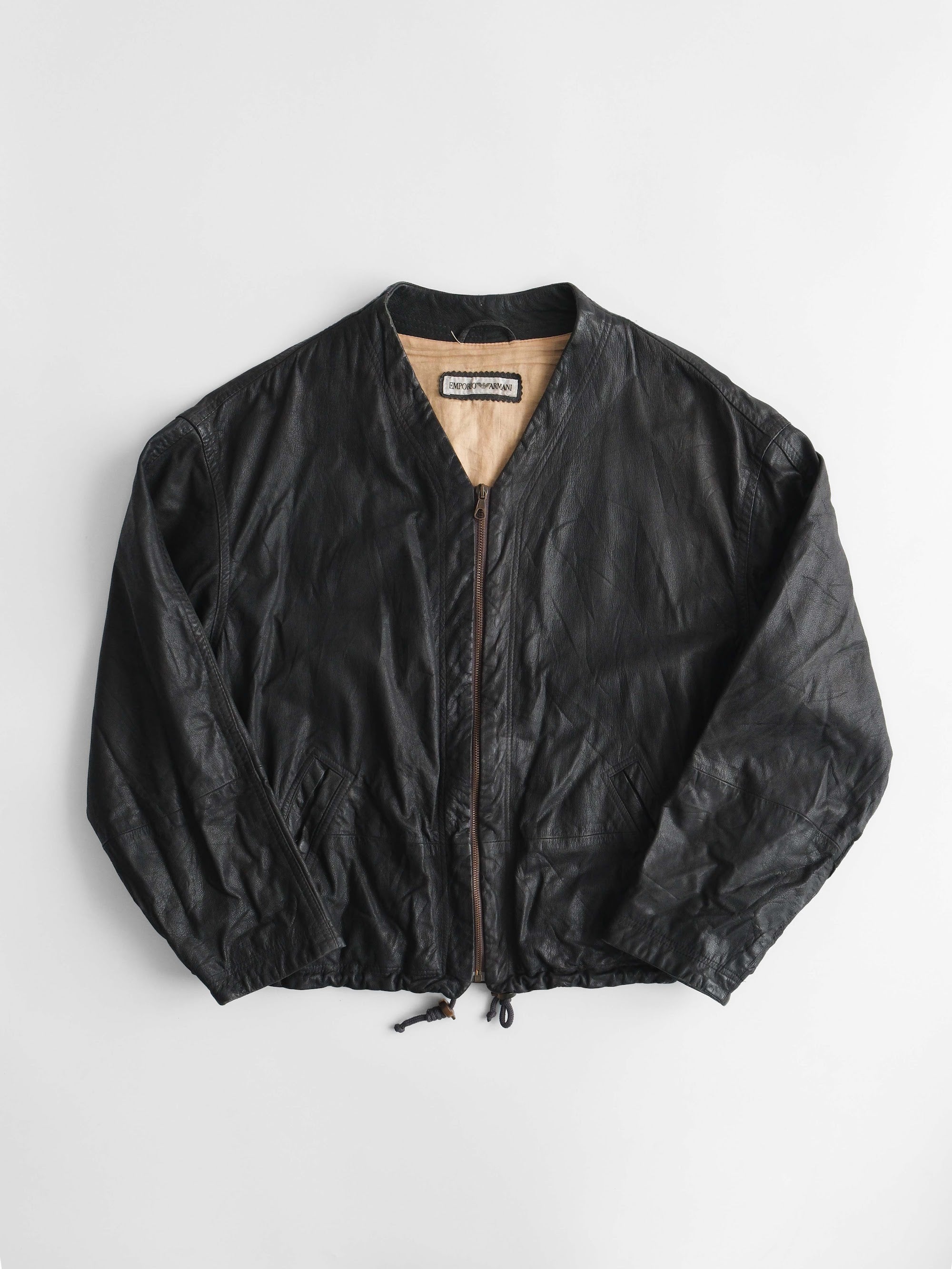 1990s ARMANI BLACK LEATHER JACKET