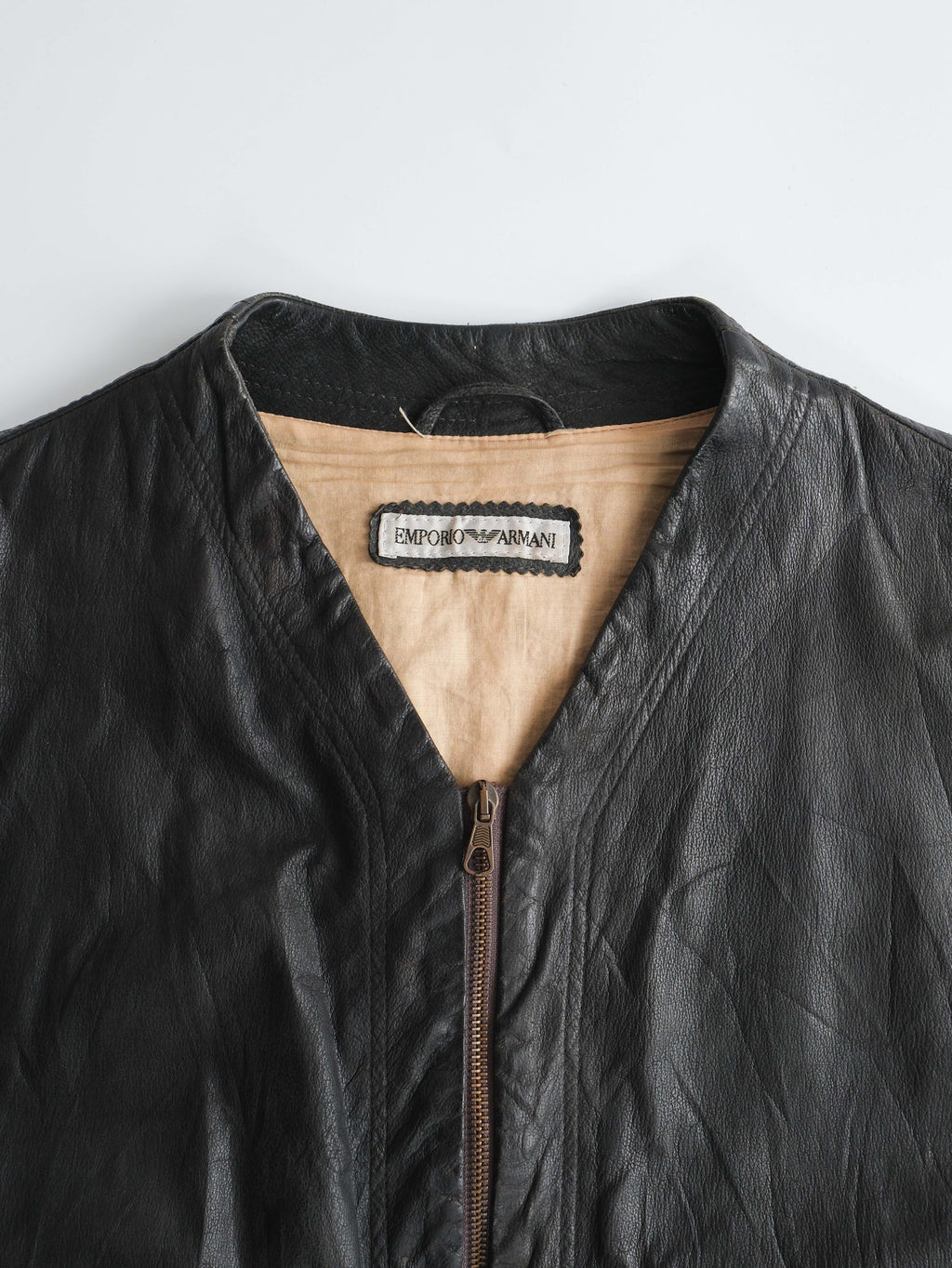 1990s ARMANI BLACK LEATHER JACKET