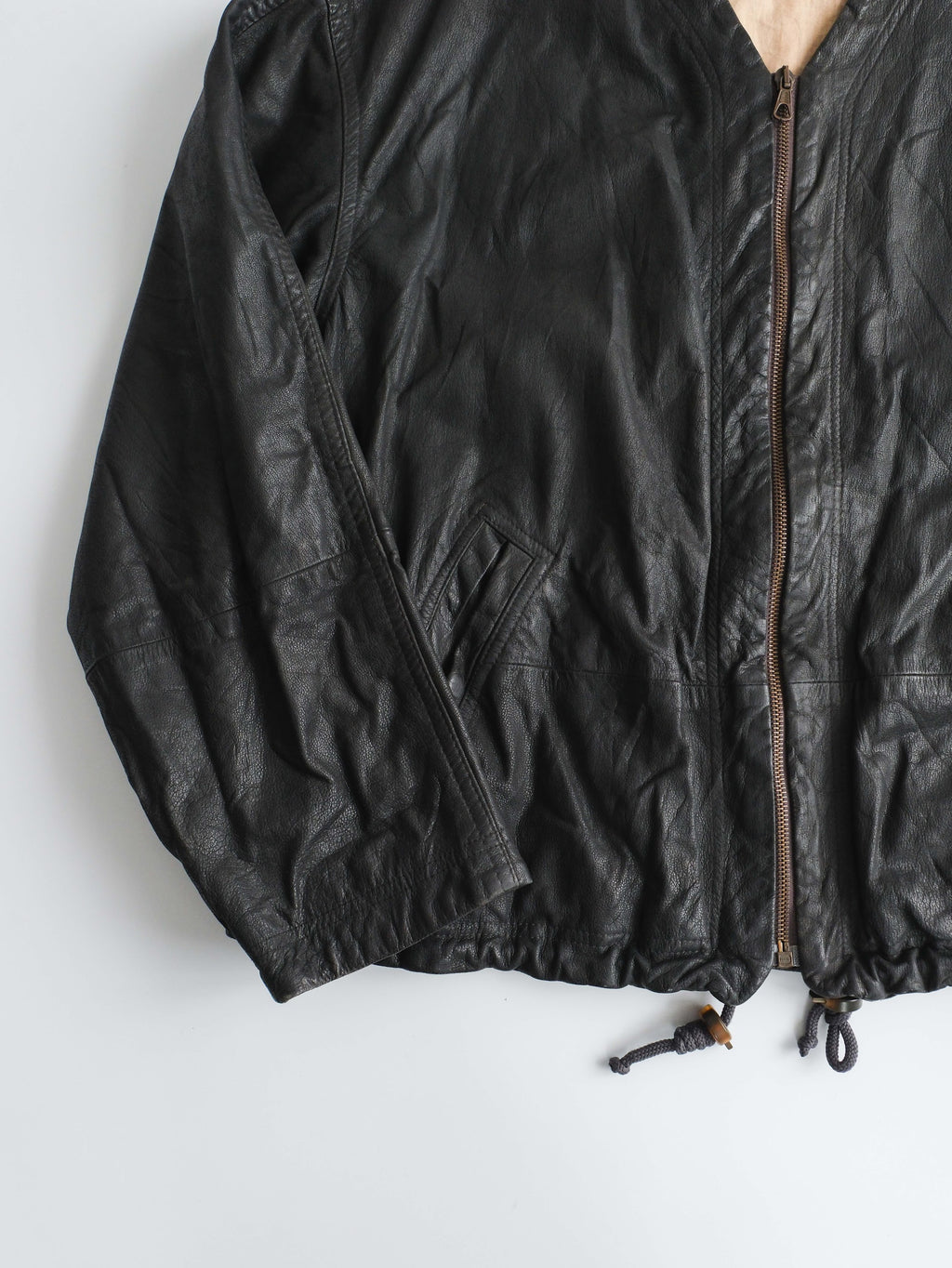 1990s ARMANI BLACK LEATHER JACKET
