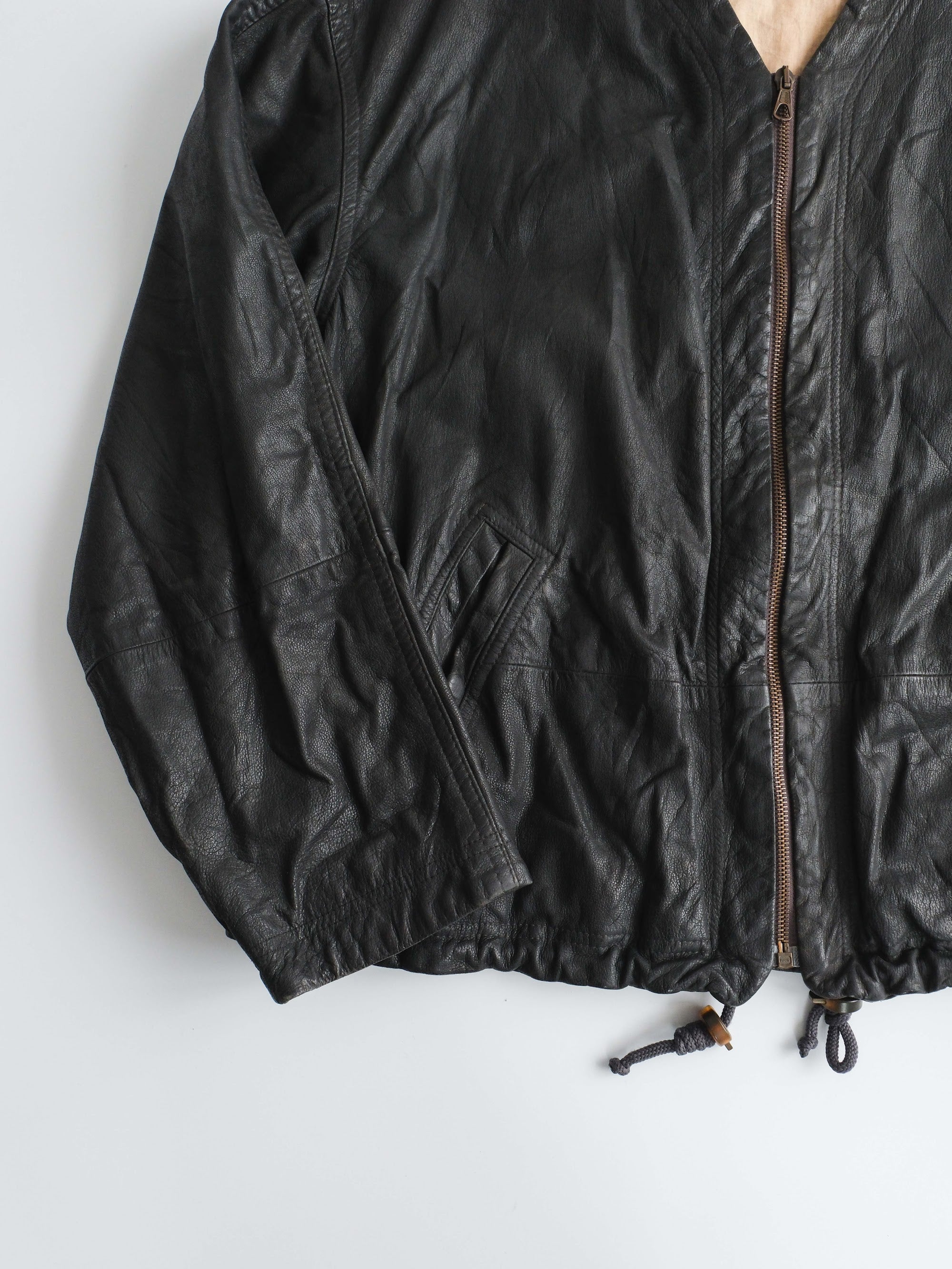 1990s ARMANI BLACK LEATHER JACKET
