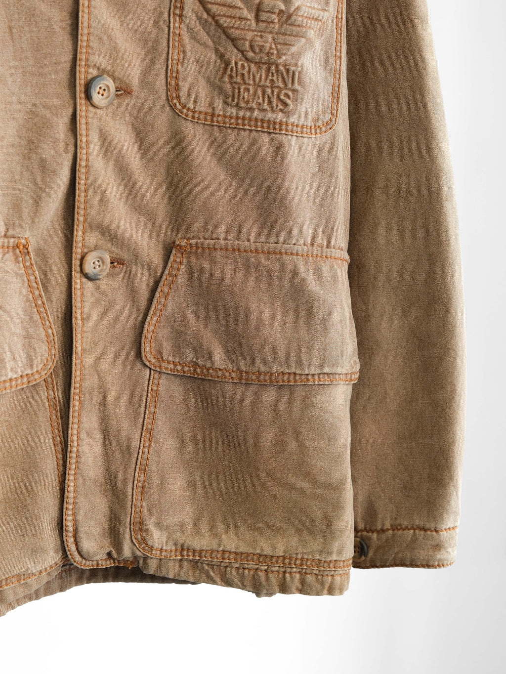 1990s ARMANI BROWN " JEANS " BLANKET JACKET