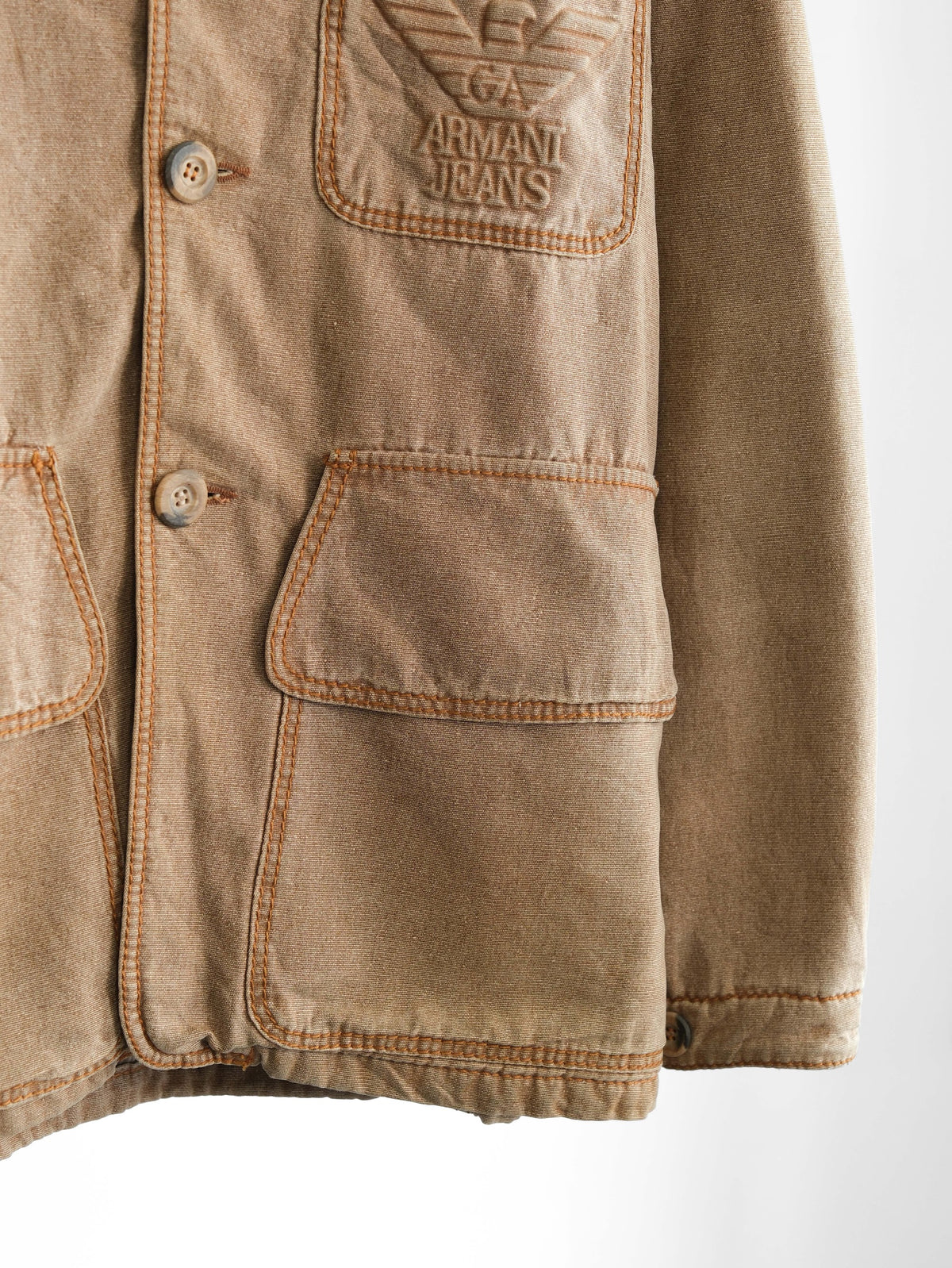 1990s ARMANI BROWN " JEANS " BLANKET JACKET