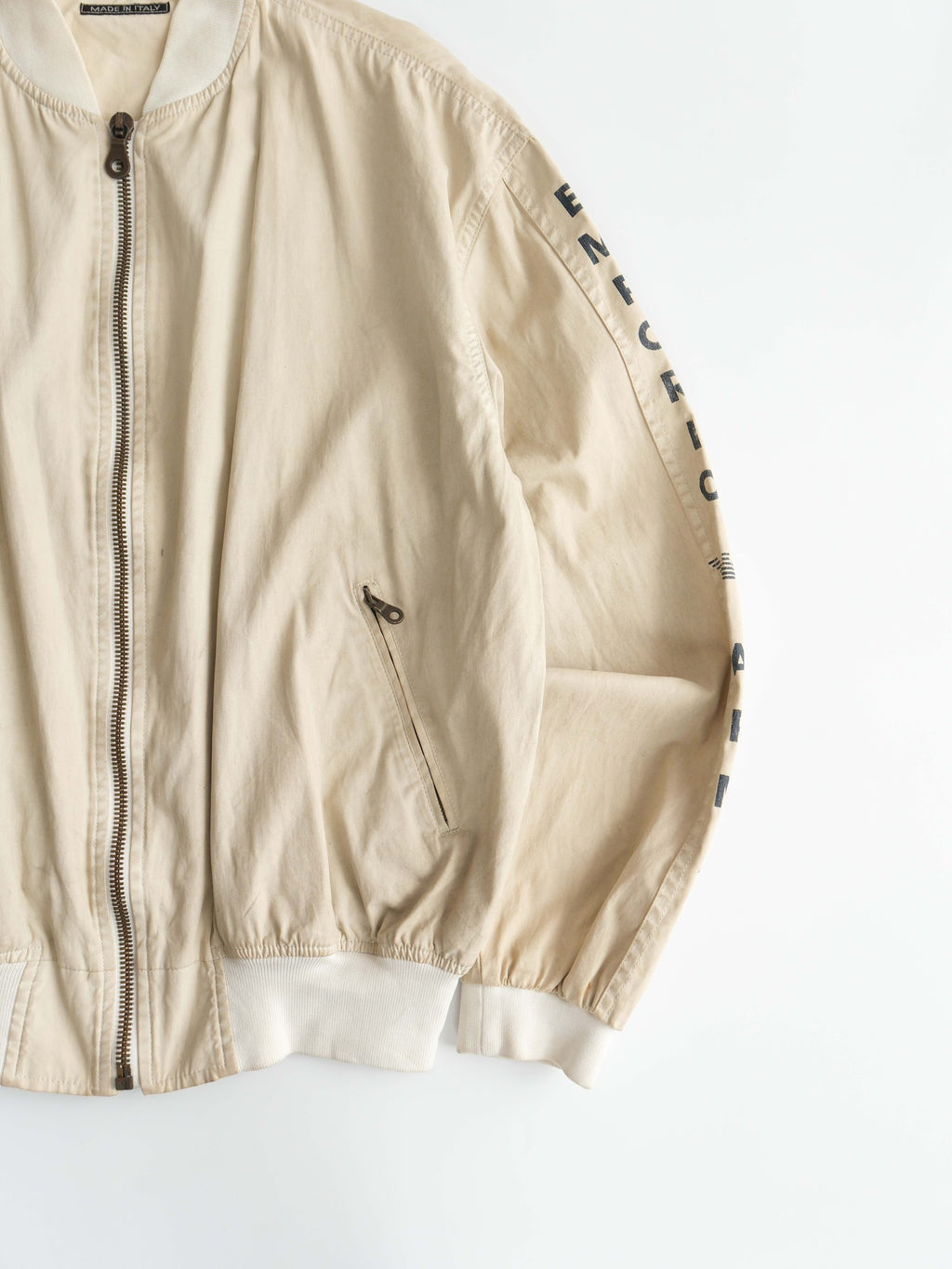 1990s ARMANI CREAM EMPORIO/ LEATHER JACKET