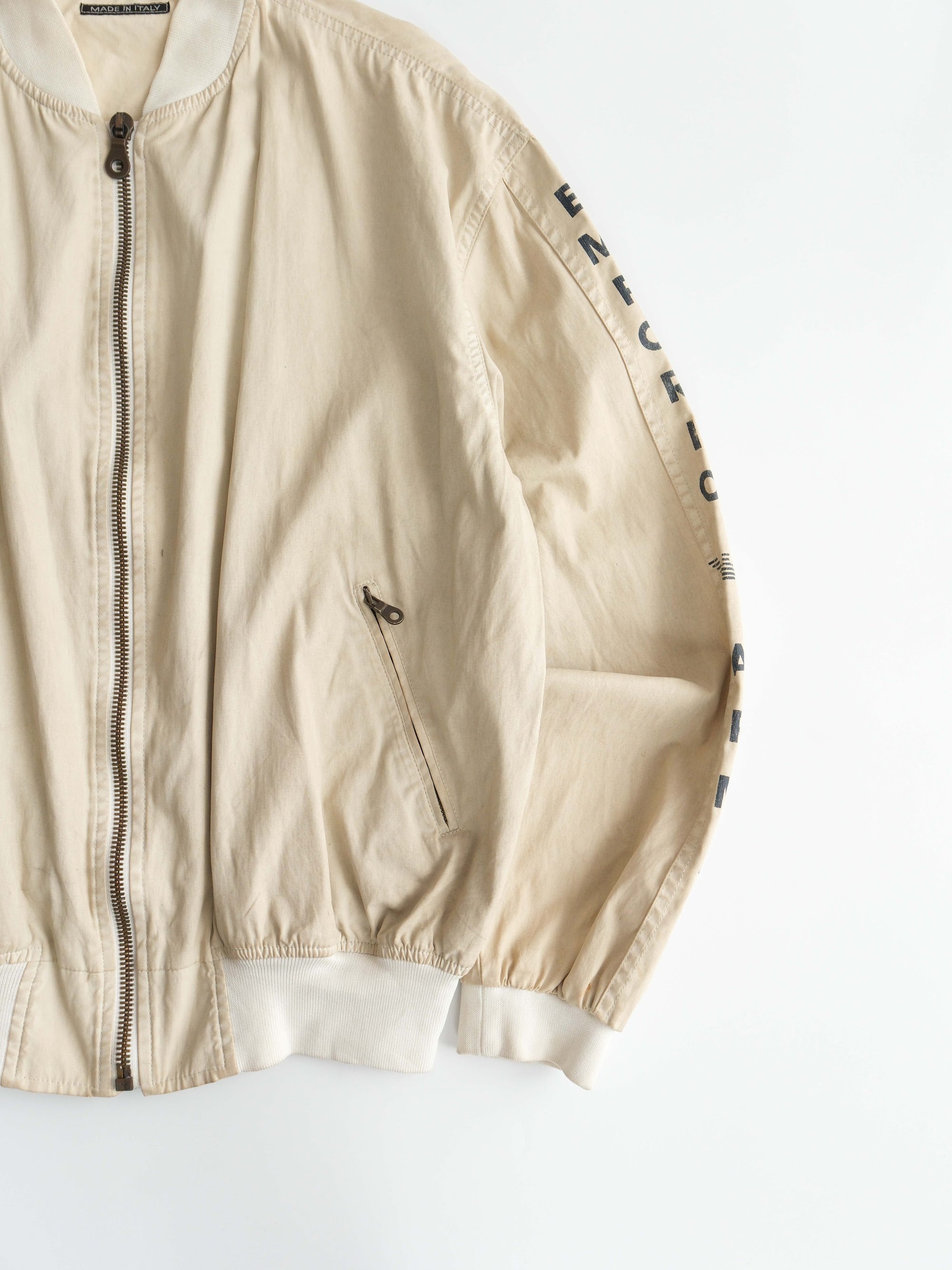 1990s ARMANI CREAM EMPORIO/ LEATHER JACKET